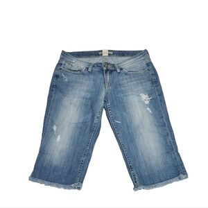 Lucky Brand Denim Zoe Bermuda Blue Distressed Shorts 4/27